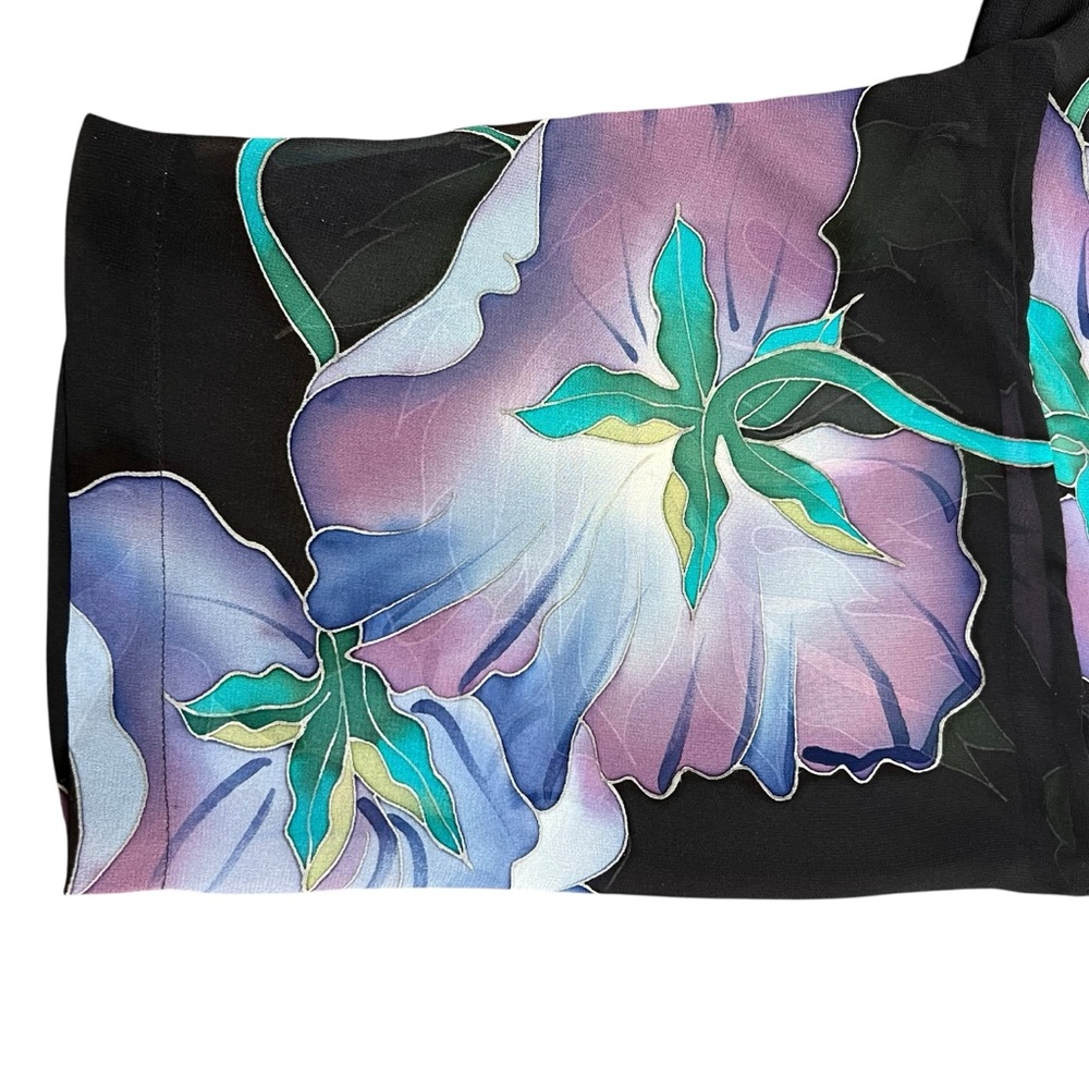 Rare Colorful Tropical Floral Island Print Silk Kimono One Size - Picture 2 of 16